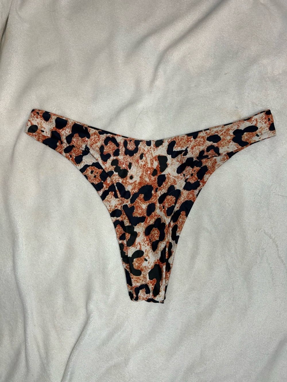 Sweaty Rocks Cheetah Print Super Cheeky Bikini Bottoms Size Large Y2K Swim